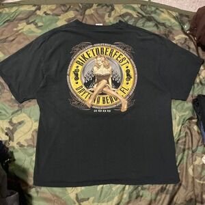 Vintage 05' Biketoberfest graphic tee delta pro pinup‎ girl